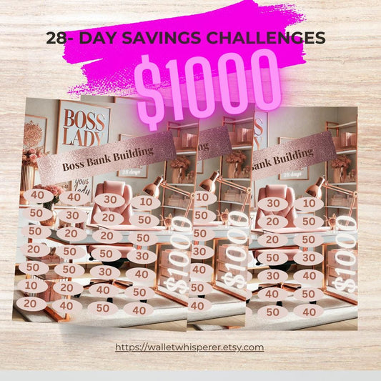 1000 Boss Mode Bank Boost | Savings Challenge PDF | Digital Download