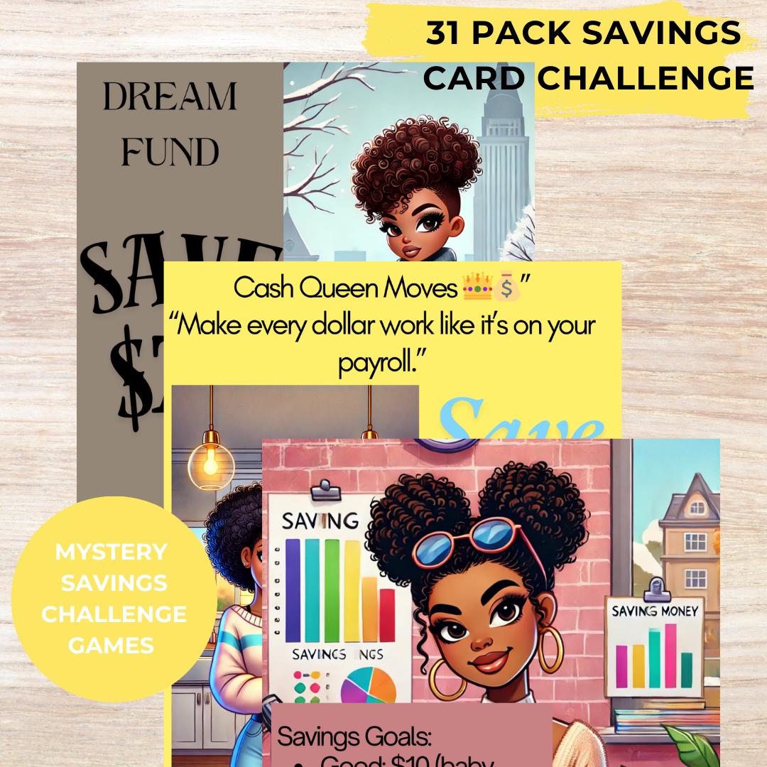 31-Pack Savings Challenge Cards: Fun & Easy Money-Saving Game for Budgeting, Financial Goals, and Building Wealth with Creative Challenges