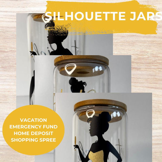 16 oz Sophisticated Savings Jar - Stylish Glass Jar for Women’s Financial Goals| savings challenge | Sophisticated Piggy Bank | Custom