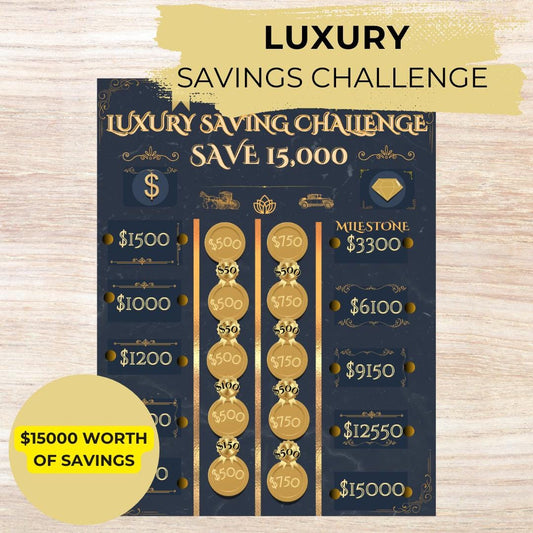 15,000 Savings Challenge | Printable Savings Tracker | Financial Goal Planner | Budgeting Tool | Digital Download| money| planner