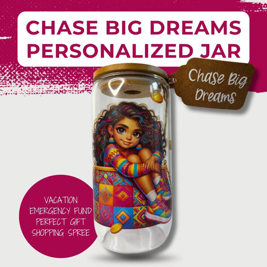 Personalized Affirmation Savings Jar | 16oz Glass Budget Jar with Bamboo Lid | Gift for Teens, Women, Entrepreneurs
