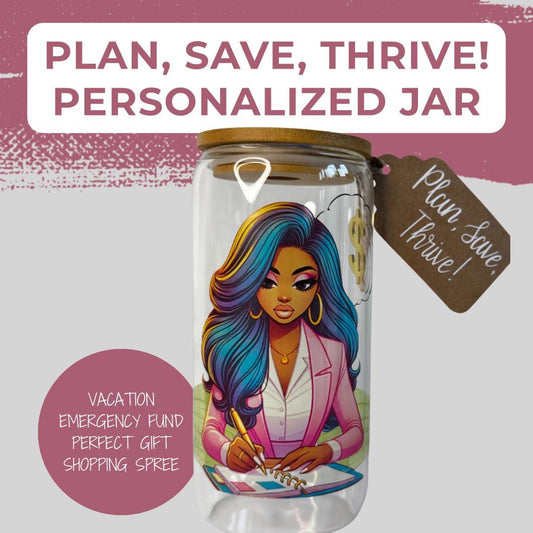 Custom Savings Jar – 16oz Glass with Bamboo Lid + 3 Bonus Challenges | Bulk Party Gifts, Graduation, Wedding Favors, Personalized